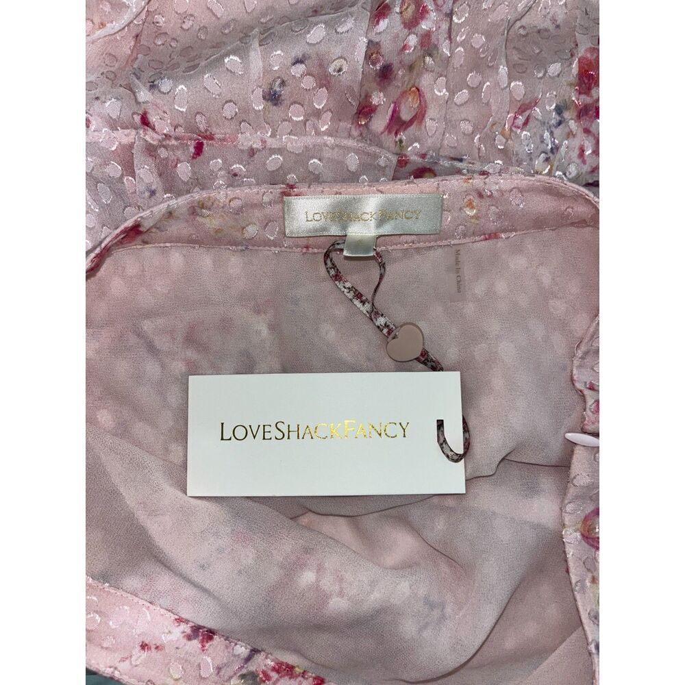 LoveShackFancy Imelda Skirt Bubbly Pink Size 4 Mini Ruffle Skirt Silk Blend - Picture 12 of 13